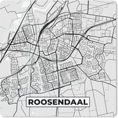 Muismat - Mousepad - Stadskaart - Roosendaal - Grijs - Wit - 30x30 cm - Muismatten