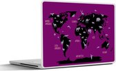 Laptop sticker - 17.3 inch - Wereldkaart Kinderen - Dieren - Mintgroen - 40x30cm - Laptopstickers - Laptop skin - Cover