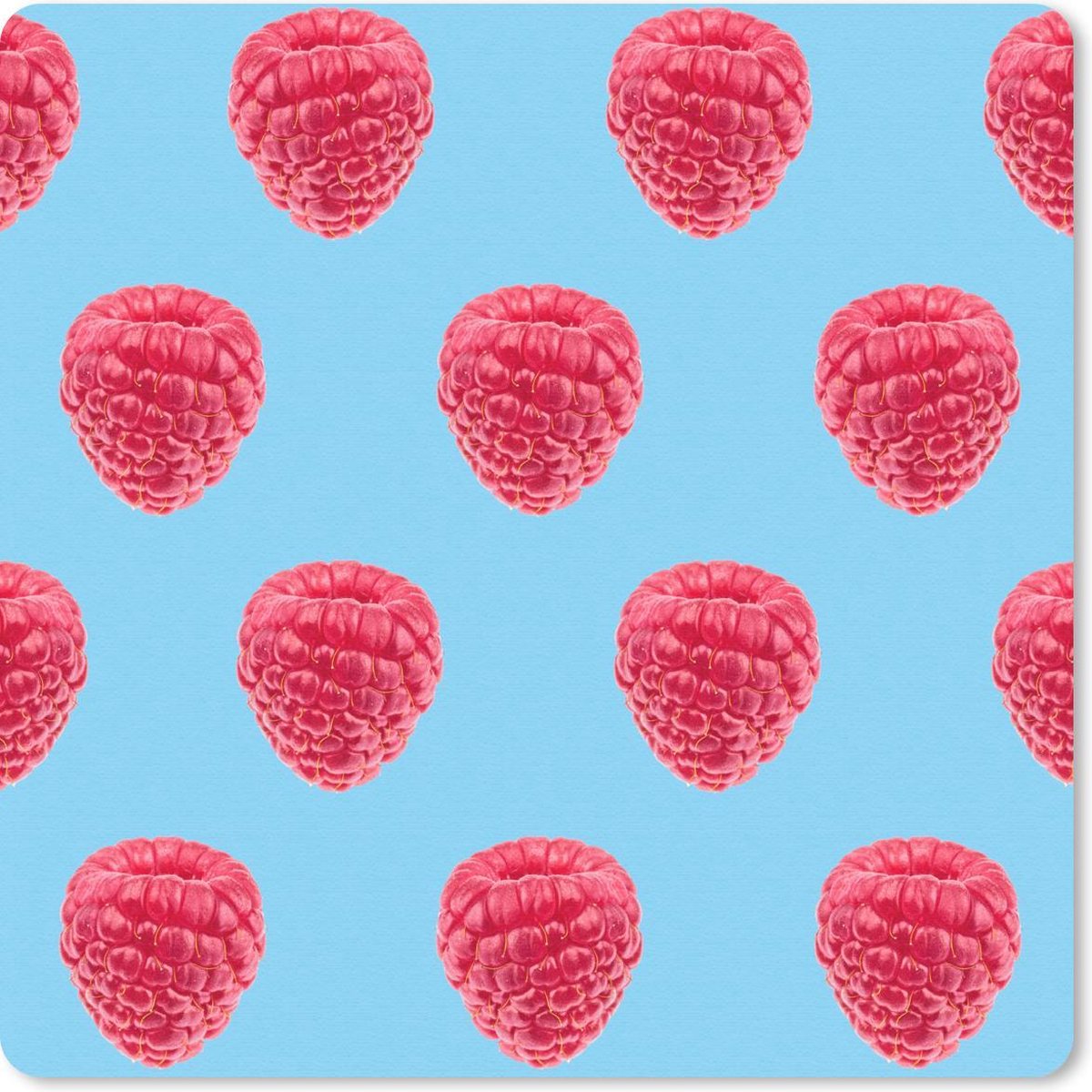 Muismat 30x30 cm - Mousepad Framboos - Roze - Patronen - Muismatten