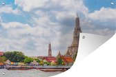 Tuinposter - Tuindoek - Tuinposters buiten - Tempel - Bangkok - Rivier - 120x80 cm - Tuin