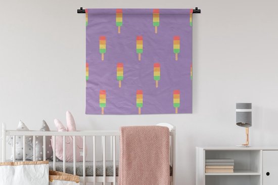 Tapisserie - Tapisserie - Glace - Motifs - Violet - 90x90 cm - Tapisserie