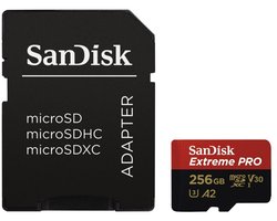 Sandisk Extreme Pro Micro SDXC 256GB - A2 V30 - met adapter