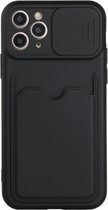 Sliding Camera Cover Design TPU-beschermhoes met kaartsleuf voor iPhone 11 Pro (zwart)