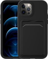 Tweekleurige TPU + pc-beschermhoes met kaartsleuf voor iPhone 12 mini (zwart + zwart frame)