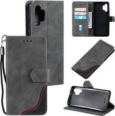 Voor Samsung Galaxy A32 4G Driekleurige Stiksels Kalf Textuur Horizontale Flip Lederen Case met Houder & Kaartsleuven & Portemonnee (Grijs)