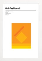 JUNIQE - Poster in houten lijst Old Fashioned - minimalistisch -30x45