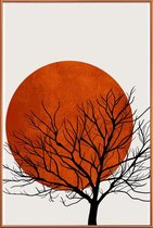 JUNIQE - Poster met kunststof lijst Winter Sunset -40x60 /Rood & Zwart