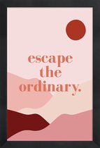 JUNIQE - Poster met houten lijst Escape the Ordinary -13x18 /Roze