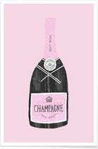 JUNIQE - Poster Champagne -40x60 /Roze & Zwart