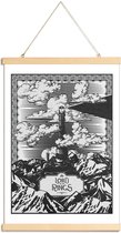 JUNIQE - Posterhanger Vintage Mordor Tower Eye of Sauron -40x60 /Wit &