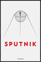 JUNIQE - Poster in kunststof lijst Sputnik 2 -30x45 /Wit