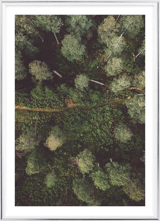 Affiche avec cadre en métal argenté - Affiche Chemin vers le paradis (50x70cm)