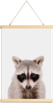 JUNIQE - Posterhanger Raccoon -30x45 /Grijs & Zwart