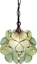 LumiLamp Lampes à suspension Tiffany 21x21x17/90 cm Vert Verre Lampe de table à manger