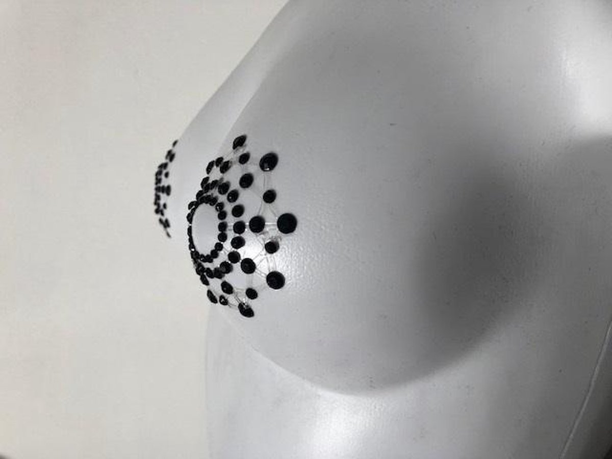 Goedkoopste Tepelplakkers Black Strass