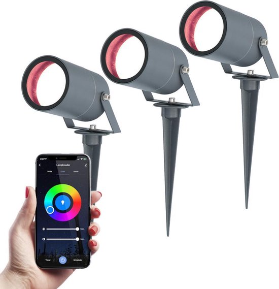 Slimme Hoftronic LED Spikey tuinspots set