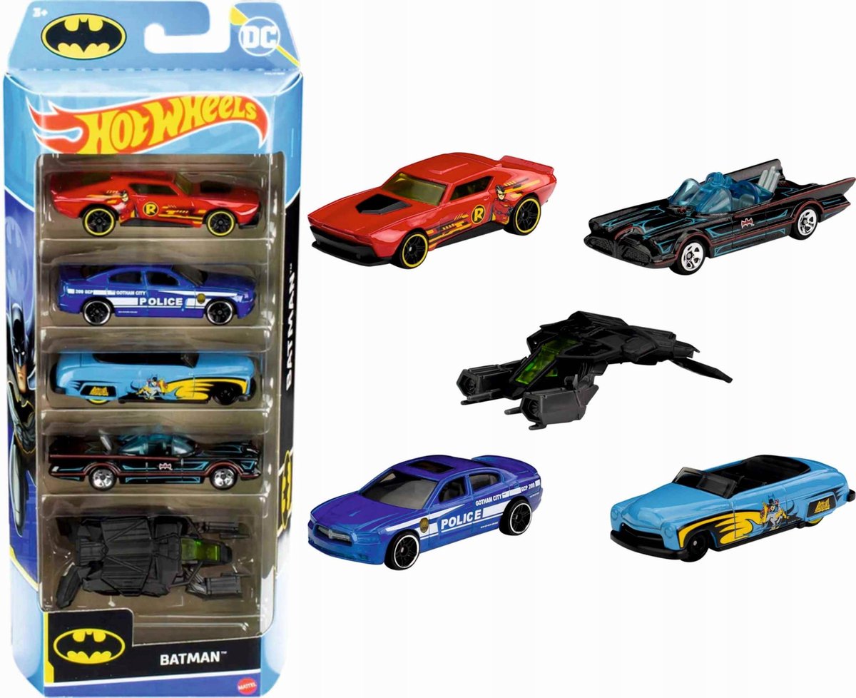 Hot Wheels Batman 5-pack Auto's HLY68 - 5 stuks