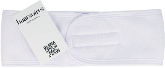 Queta haarband voor make-up, cosmetische hoofdband badstof, verstelbare haarbeschermingsband met klittenband 3 pack (wit