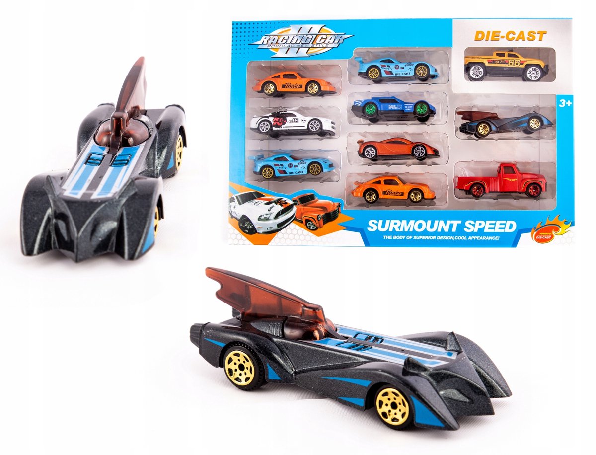 Set van 10 Metalen Speelgoedauto's Racewagens - 7-8cm