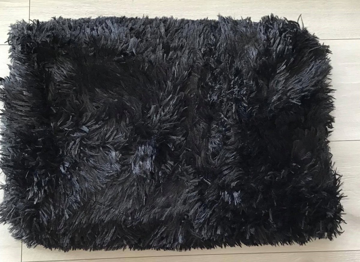 Zwart Pluche Deken/Sprei Paris 160x200 cm - Zacht & Warm