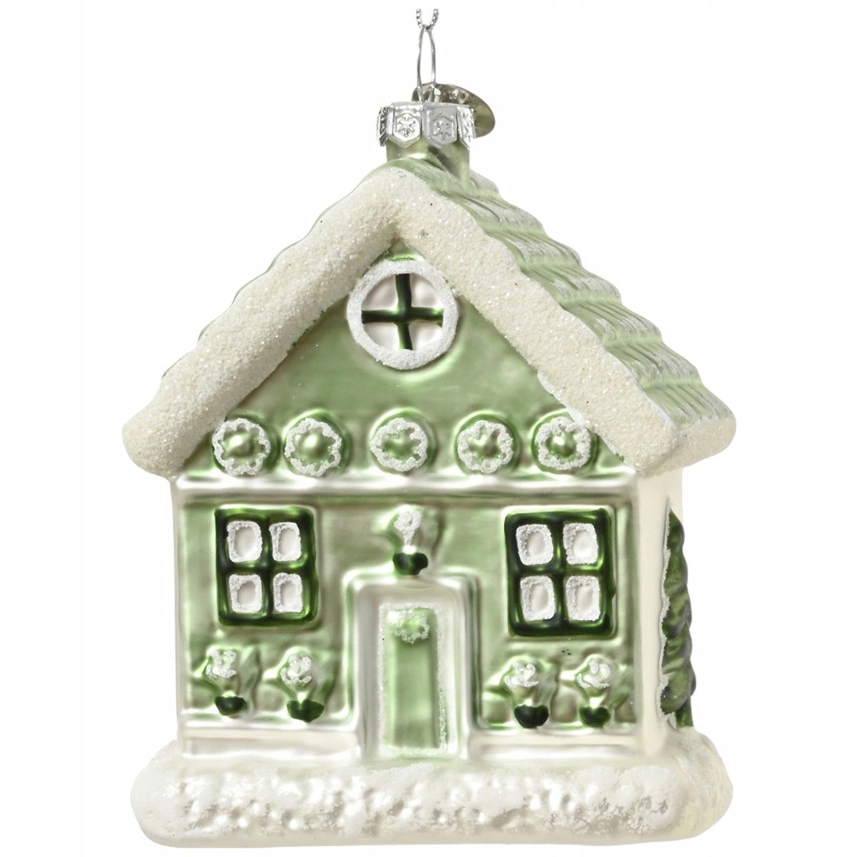 Glazen Kerstbal Huis Groen 10,1cm - Sfeervolle kerstdecoratie
