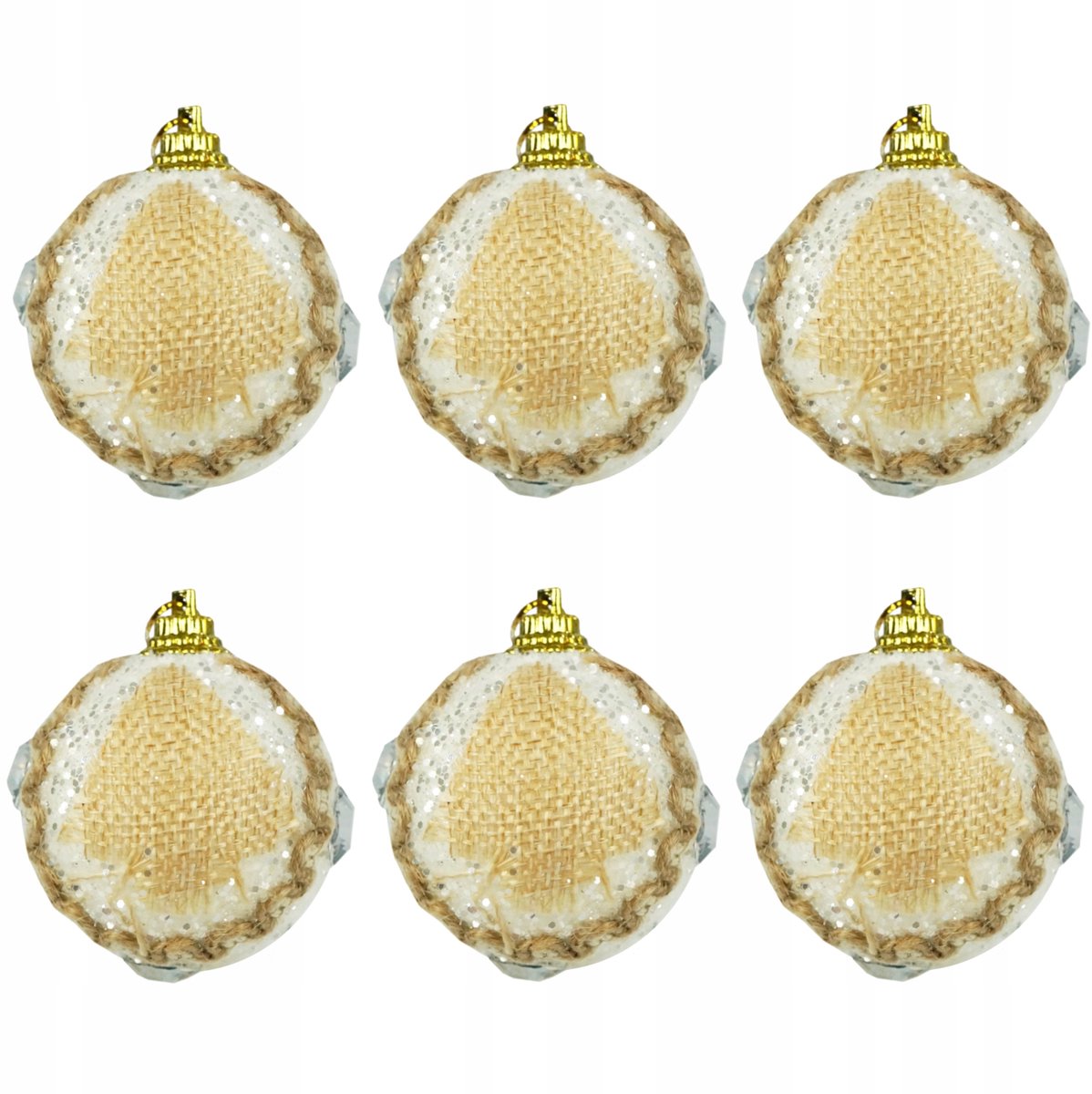 Rustieke Kerstballen 5cm Set van 6 - Decoratieve Kersthangers