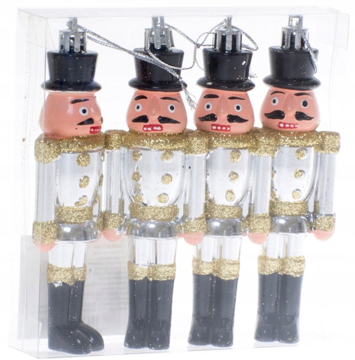 Kerstballen Notitie Kraker Zilver 4 stuks - 12 cm