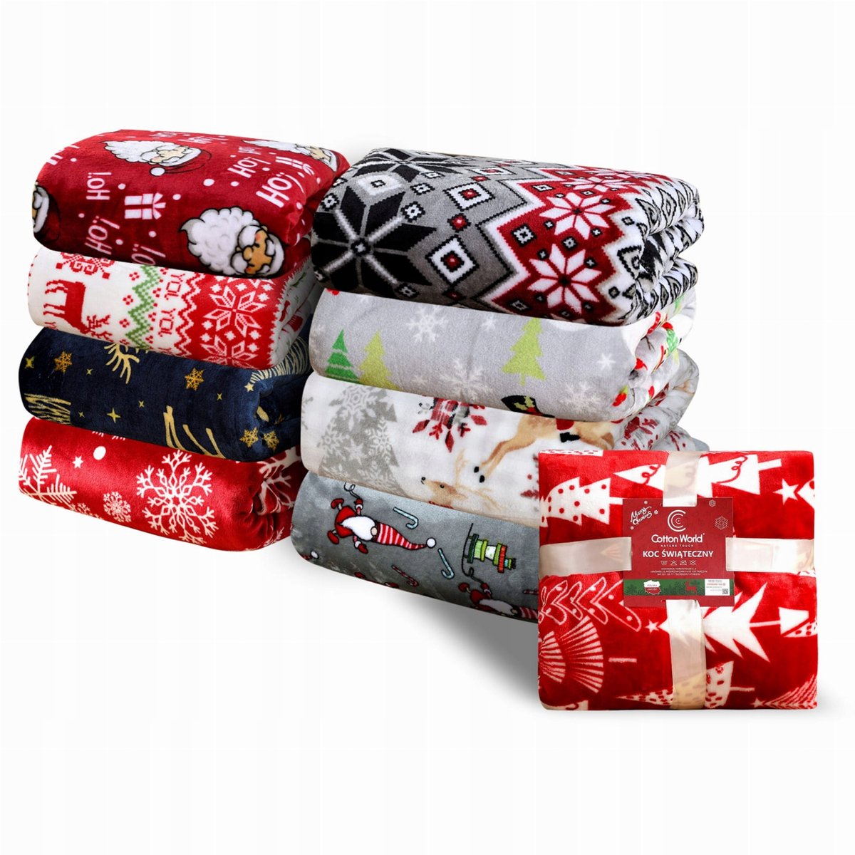 Kerstplaid 200x220cm microvezel met kerstbomen - Warm & Sfeervol