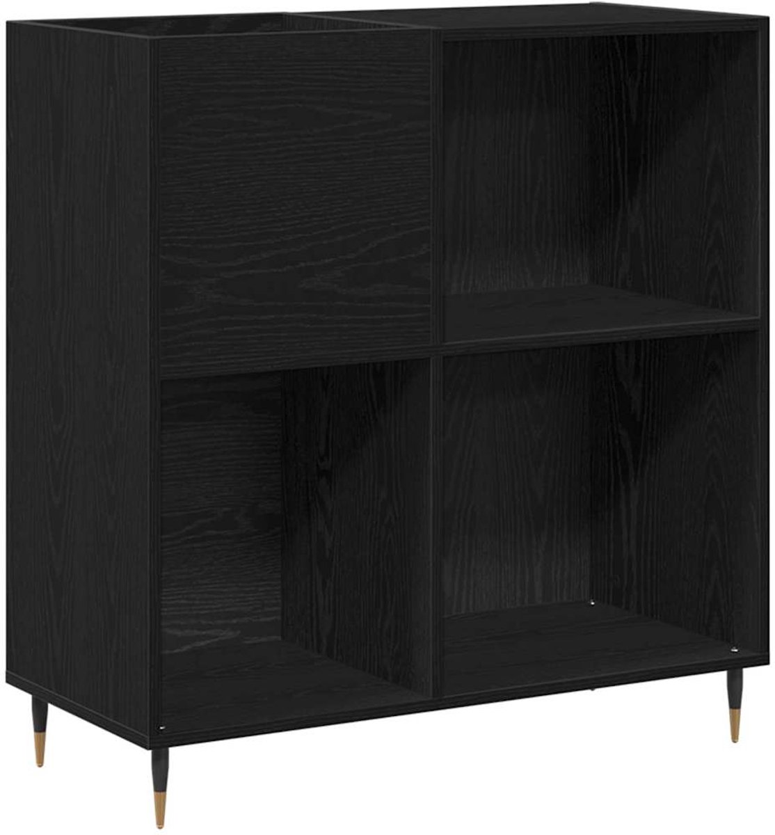 Platenspeler Meubel - LP-kast - Platenspelerkast - Draaitafelstandaard - Platenspelerstandaard - Vintage Displayplank - Zwart eiken