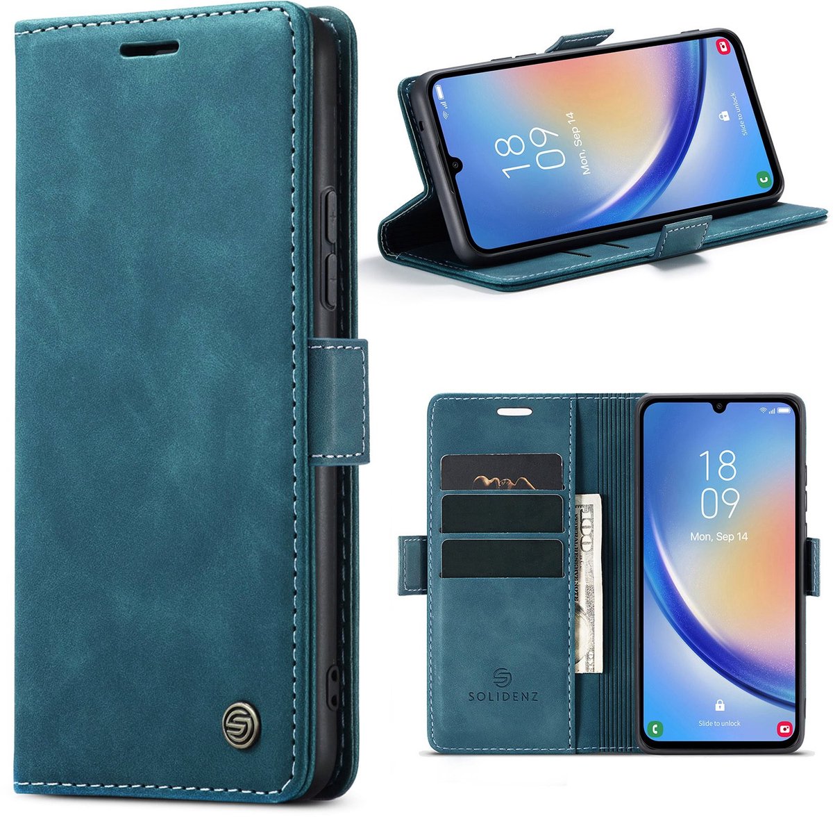 Solidenz Hoesje - Geschikt voor Samsung Galaxy A26 - Urban Book - Blauw