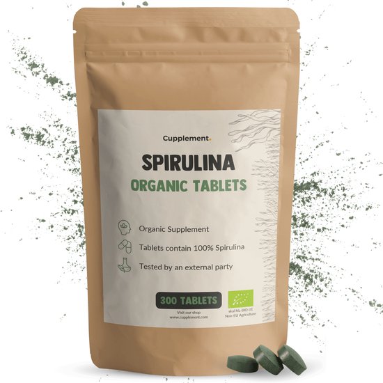Cupplement Spirulina 500 mg Biologisch 300 Tabletten - Algen - Energie