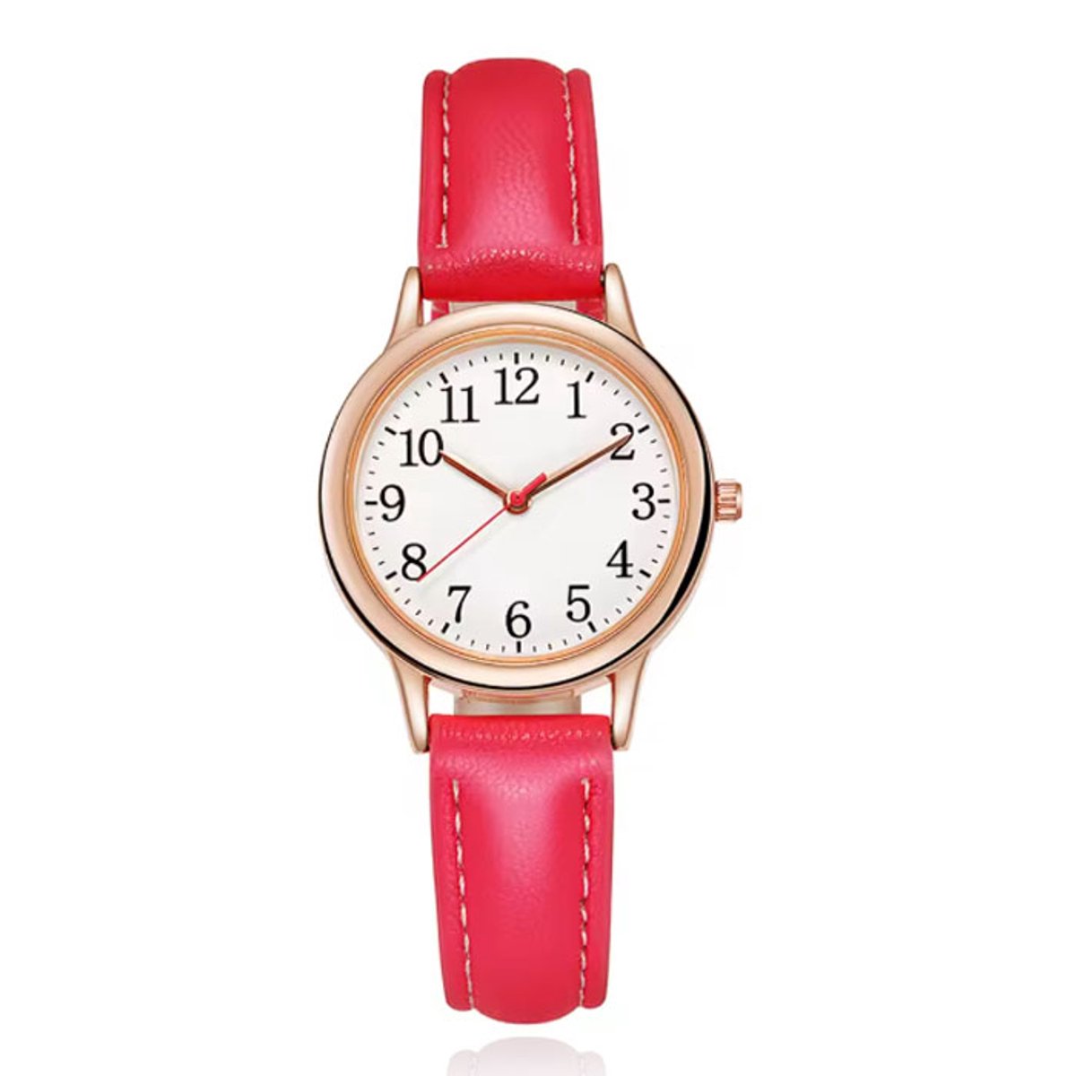 LGT Trendy dameshorloge met roségouden kast en roze band