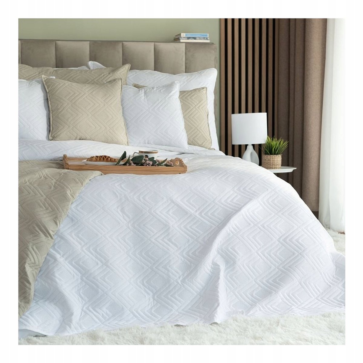 Avila Decoratieve Bedsprei 170x210 cm - Stijlvol Wit