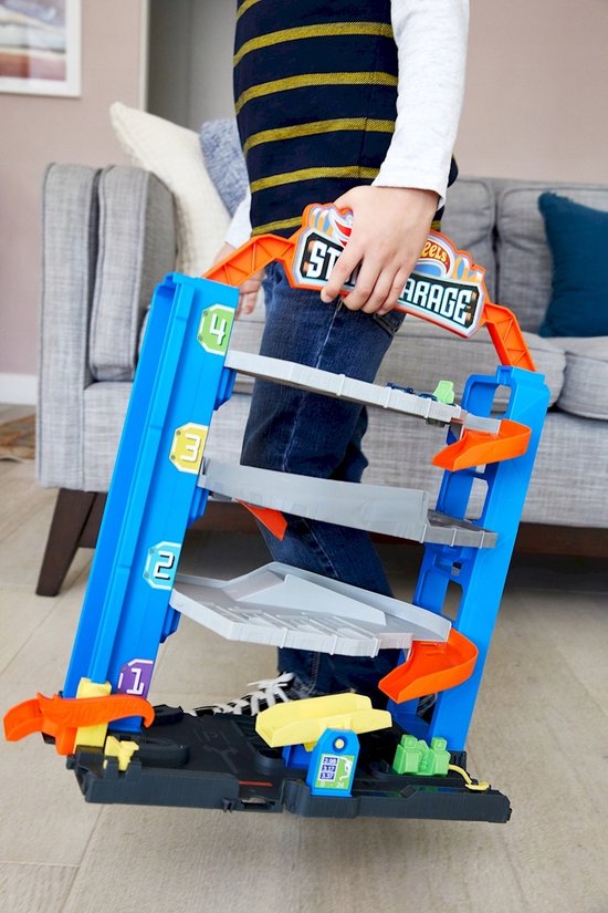 Hot Wheels Rondell Garage met Lift - Draaiende Parkeergarage met 4 Niveaus van Merkloos — afbeelding 3