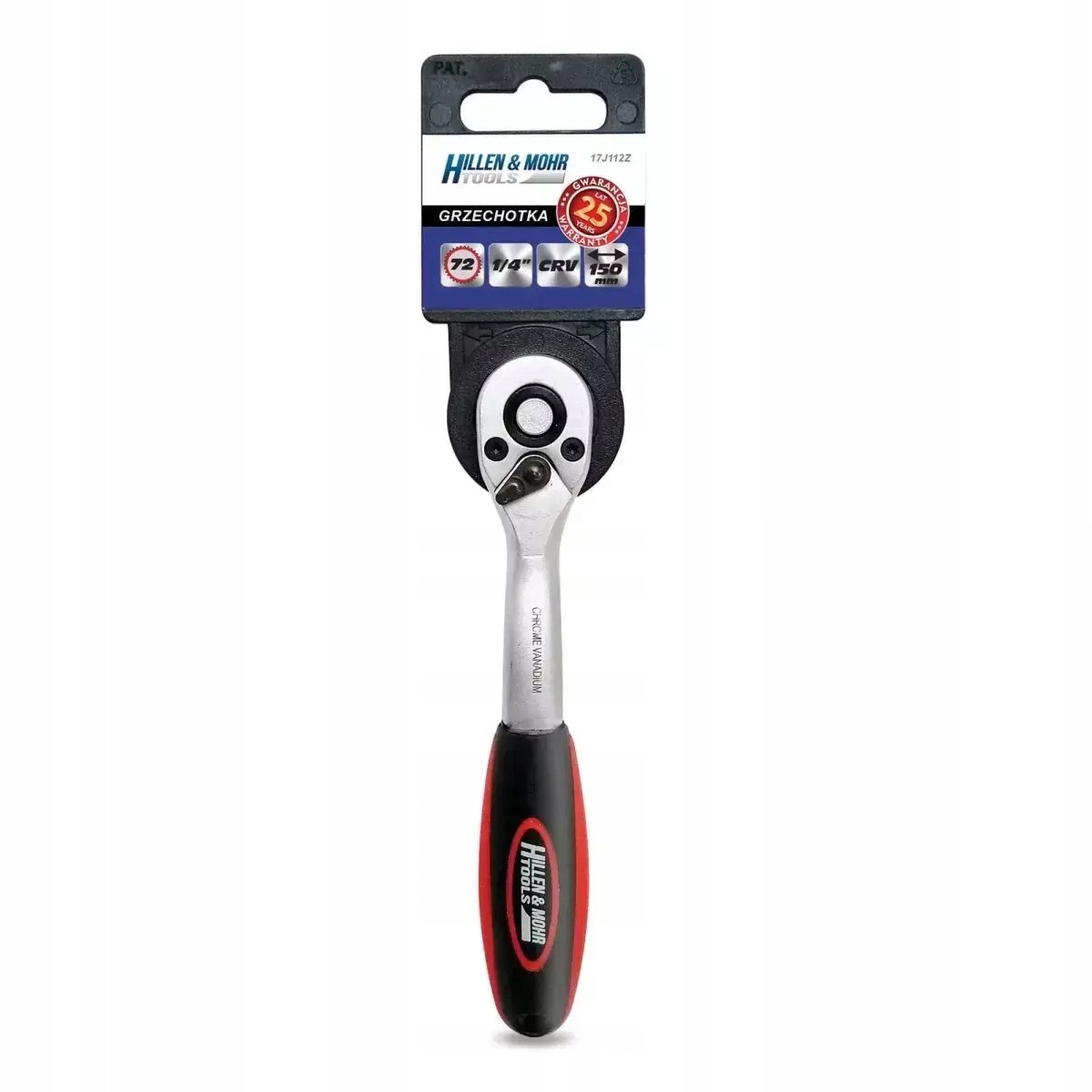 Verstelbare Ratel 1/4" CRV 72T - Ergonomische Grip