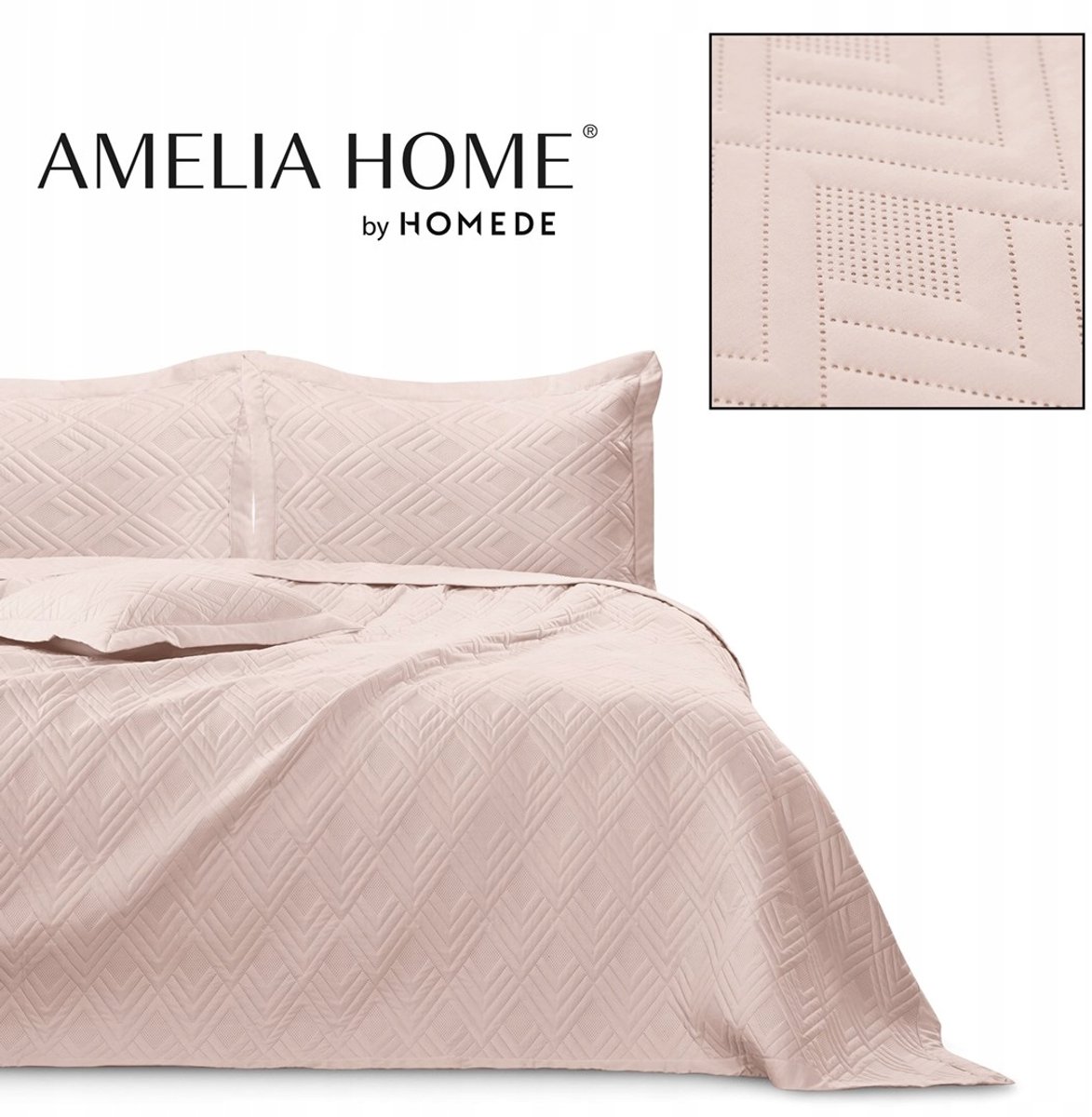 AmeliaHome Ophelia Dekbedovertrek Poederroze Microvezel 240x260 cm