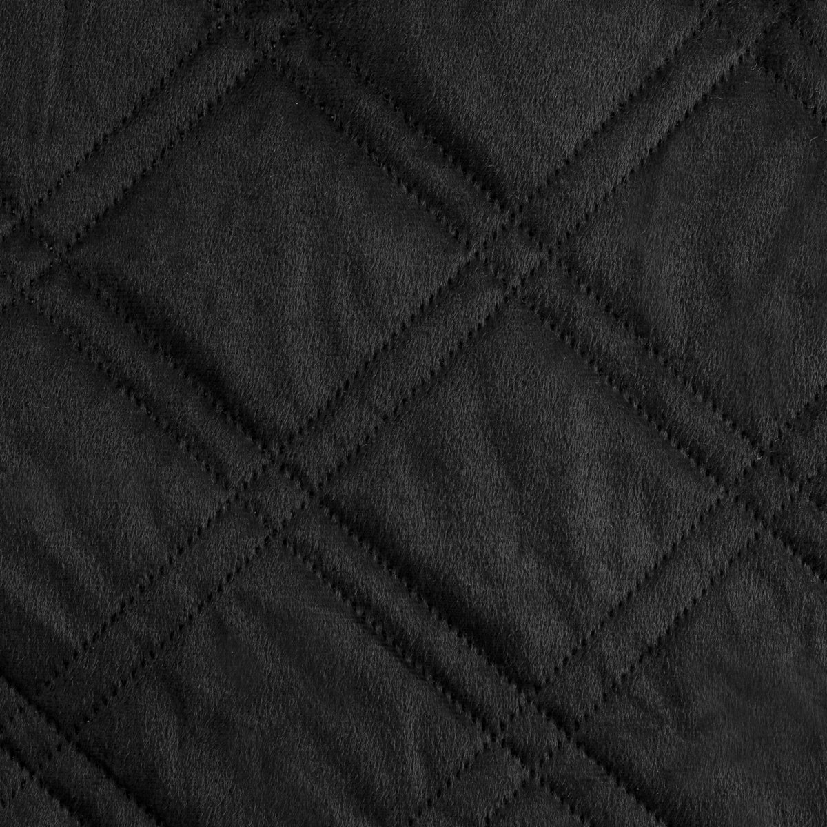 LUIZ 8 zwarte gewatteerde plaid 200x220 cm - luxe velours