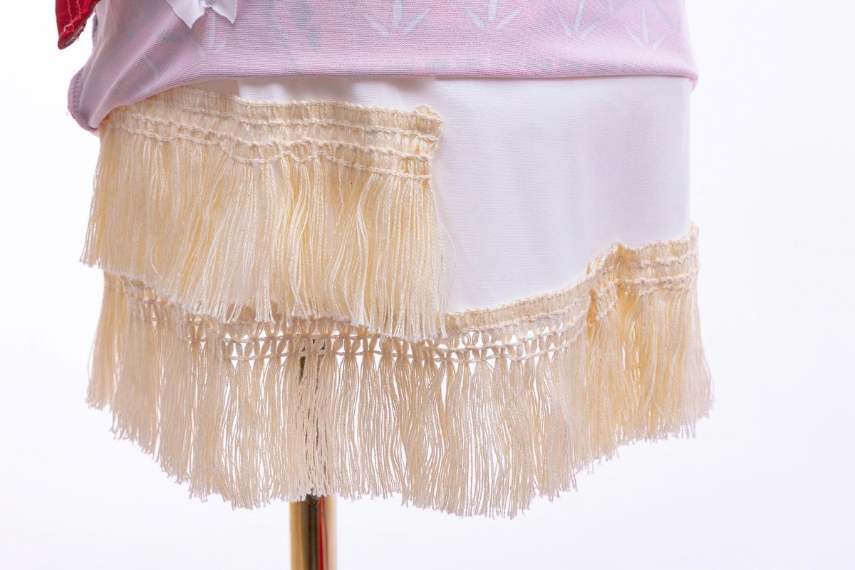 Joya Kids® Oceaanprinses Verkleedjurk Meisje | Polynesische Prinsessenjurk Kind | Hawaï Kostuum | Jurk met Schelpen & Franjes Rood Wit | Carnaval & Verkleedfeest | — afbeelding 12