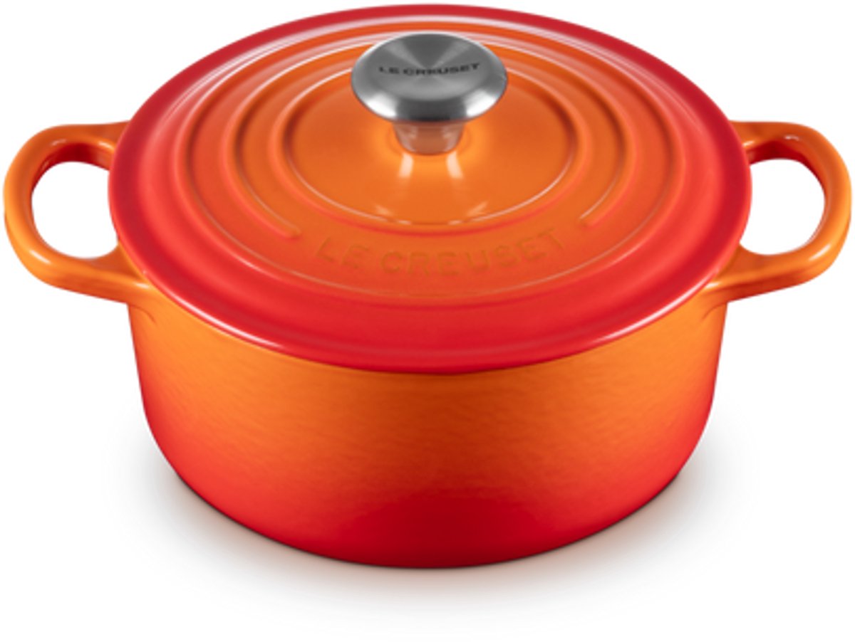 Le Creuset Braad- / Stoofpan Signature rond Oranjerood 18cm 1,8l