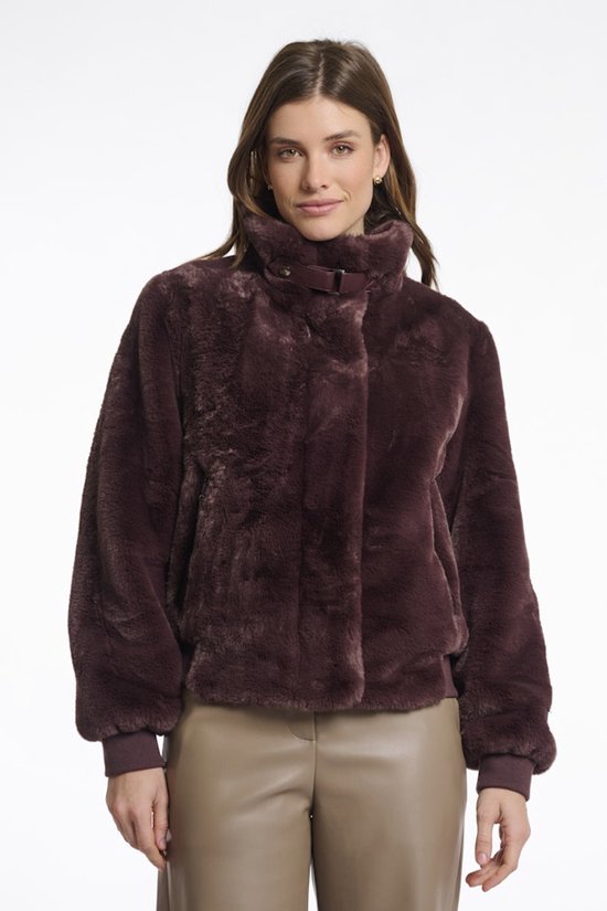 RINO & PELLE - Short Fake Fur Jacket - Ambra.7002511 - 10873 Chocolate Bean