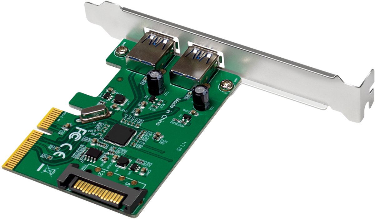 LogiLink PC0080 2 poorten USB 3.2 Gen 2-controllerkaart USB-A PCIe