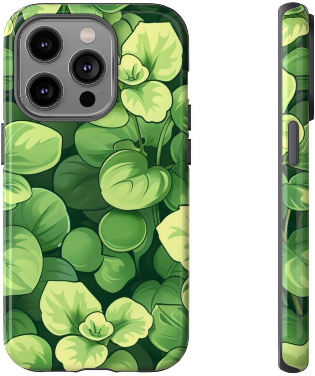 Groen Microgroentenpatroon – Telefoonhoesje Geschikt voor iPhone 14 Pro