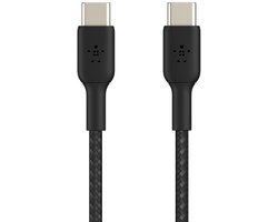 foto van Belkin Braided USB-C naar USB-C kabel - 1m - zwart