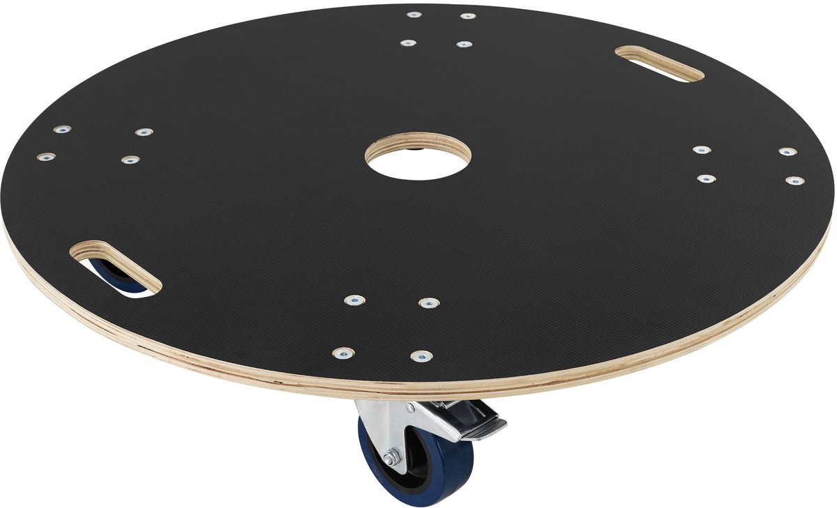 Meubeldolly rond Ø 77 cm van multiplex met parkeerrem Laadvermogen 800 kg