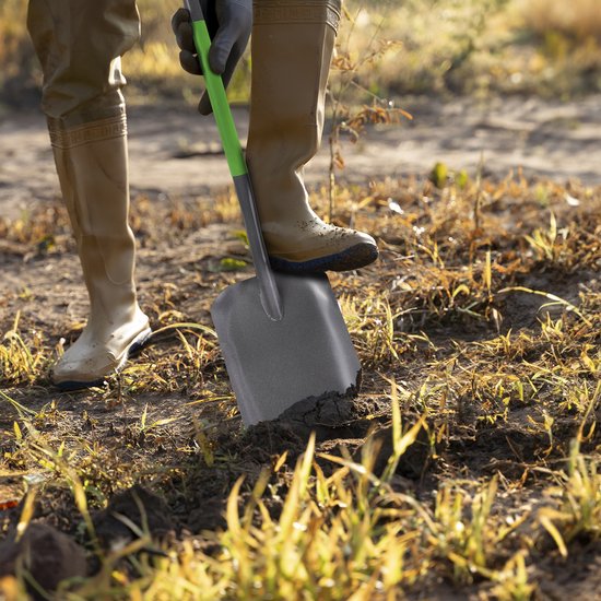 KADAX Zandschep voor bouw- en tuinwerkzaamheden, robuust gereedschap met D-handgreep en stalen handvat (groen/grijs) van Merkloos	 — afbeelding 5