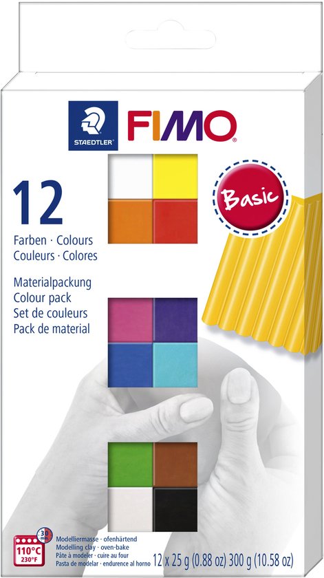 FIMO soft- ovenhardende boetseerklei - colour pack - 12 basiskleuren