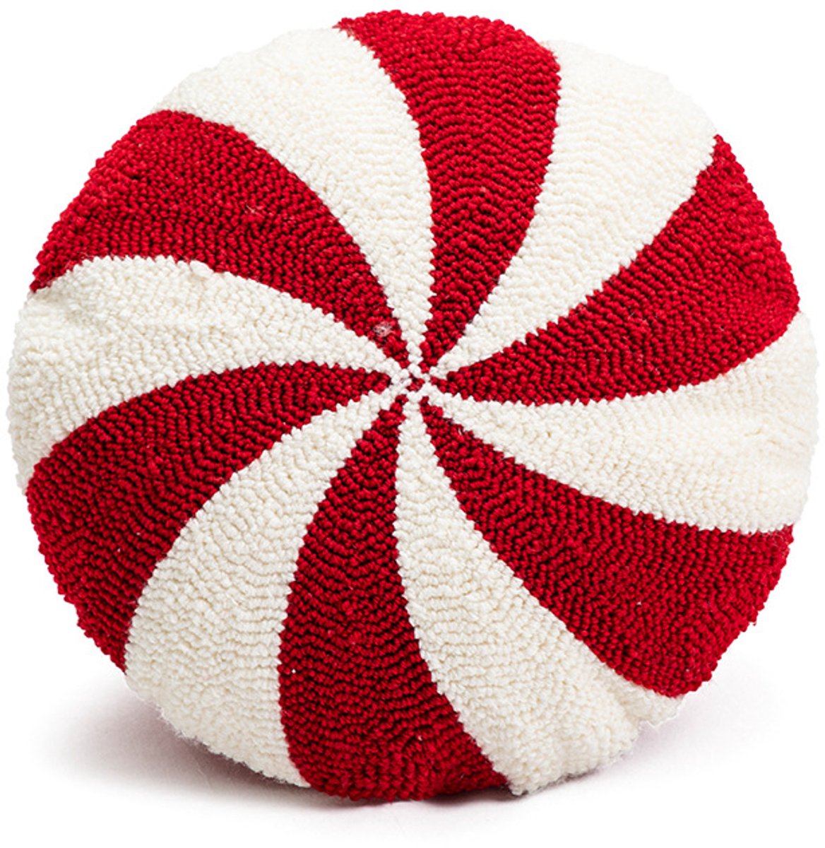 Kerst windmolen snoepkussen - Een rood rond kussen voor op de bank in de woonkamer - spiraalvormig lolly-ontwerp - Geschikt als kerstdecoratie voor op de bank en in de woonkamer ( Diameter 38 cm )