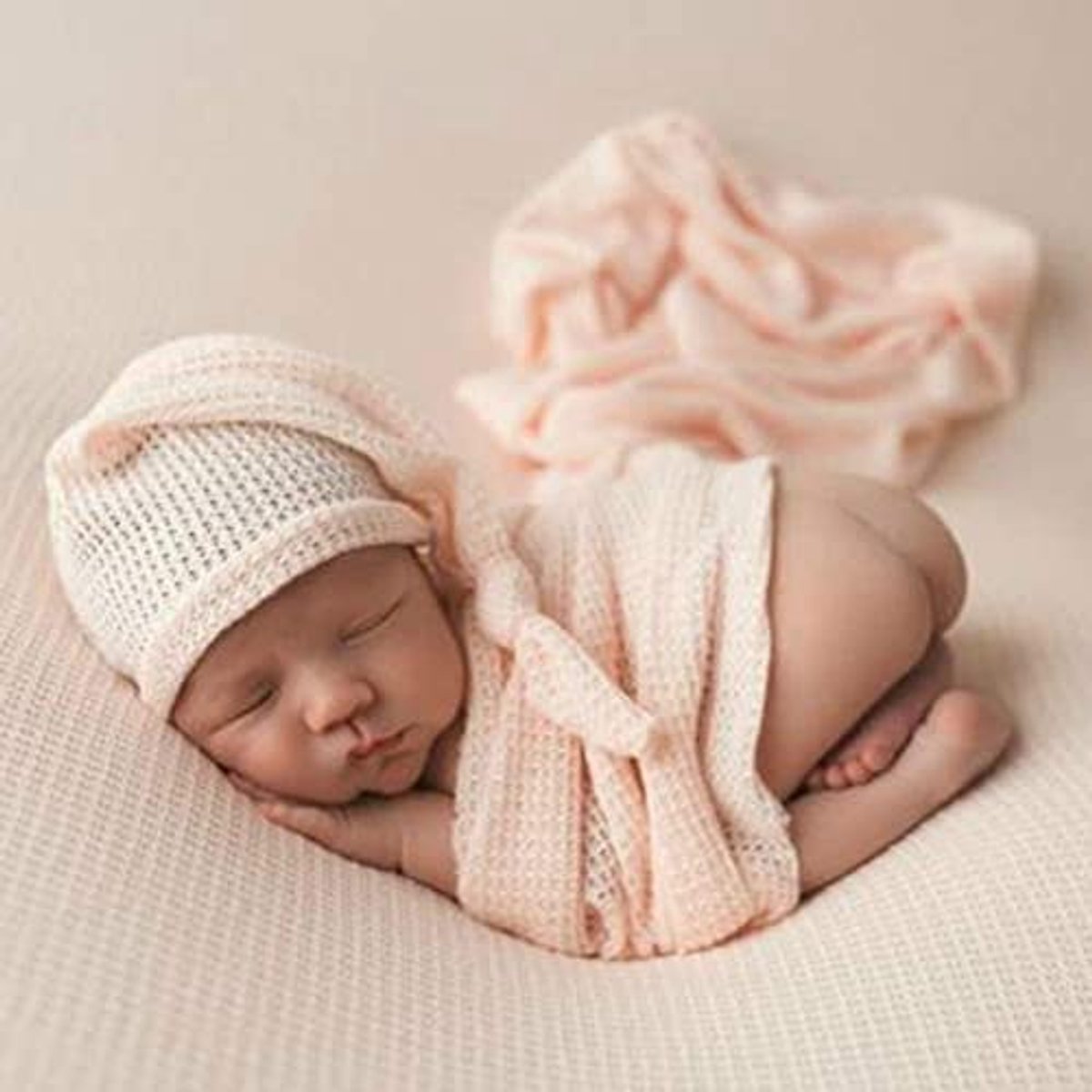 Doe-het-zelf babyfotografie rekwisieten - Pasgeborenen wraps en mutsen - Set van 2