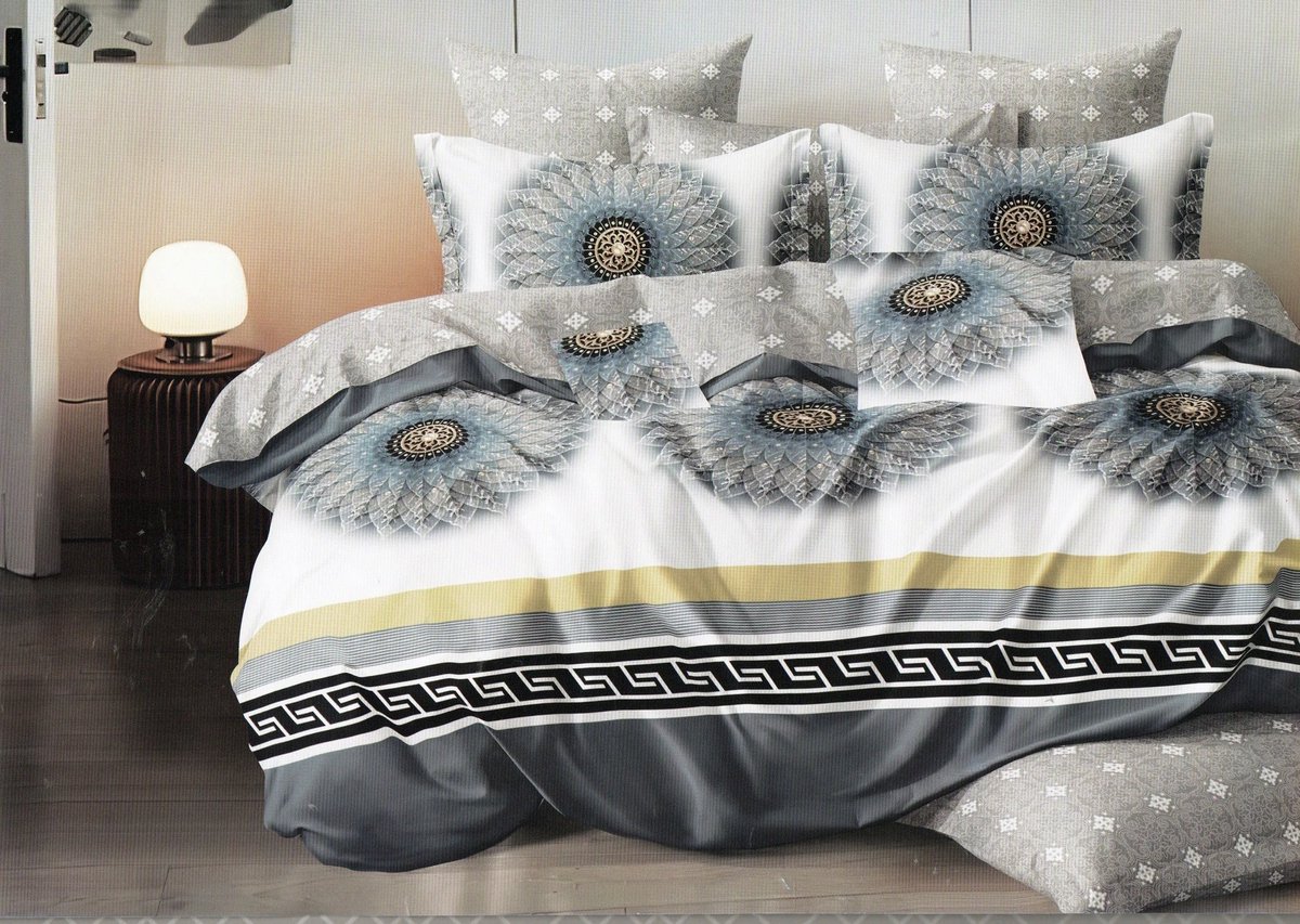 Image of 3D Katoen Satijn Beddengoed Set 220x200 cm - Grafisch Design