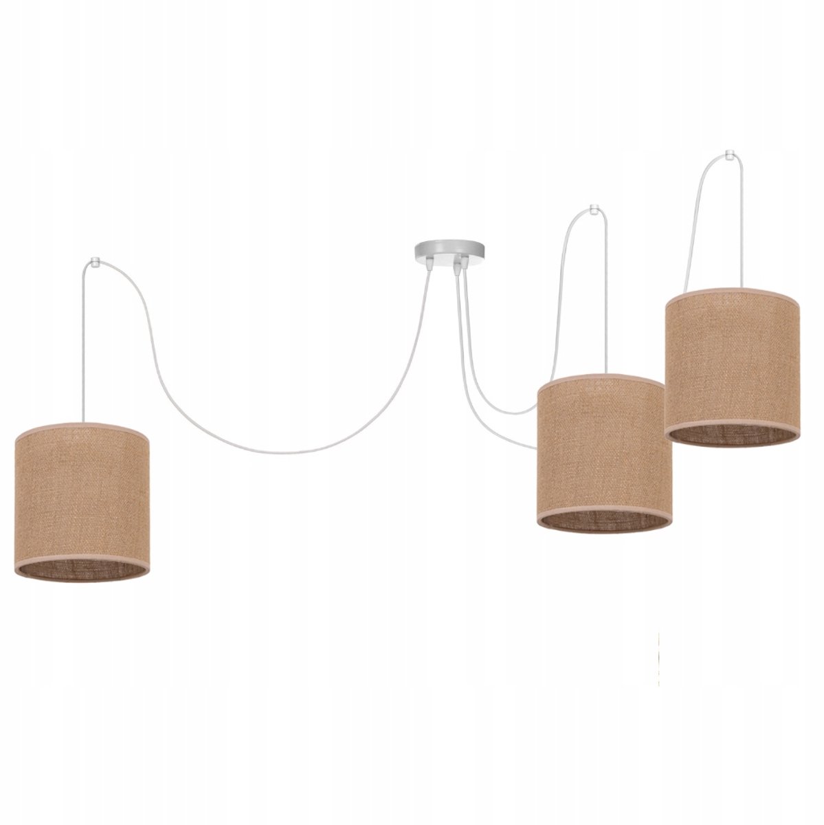 Jute Plafondlamp Boho Spider 3-Licht E27